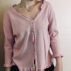 Vintage ruffled cardigan